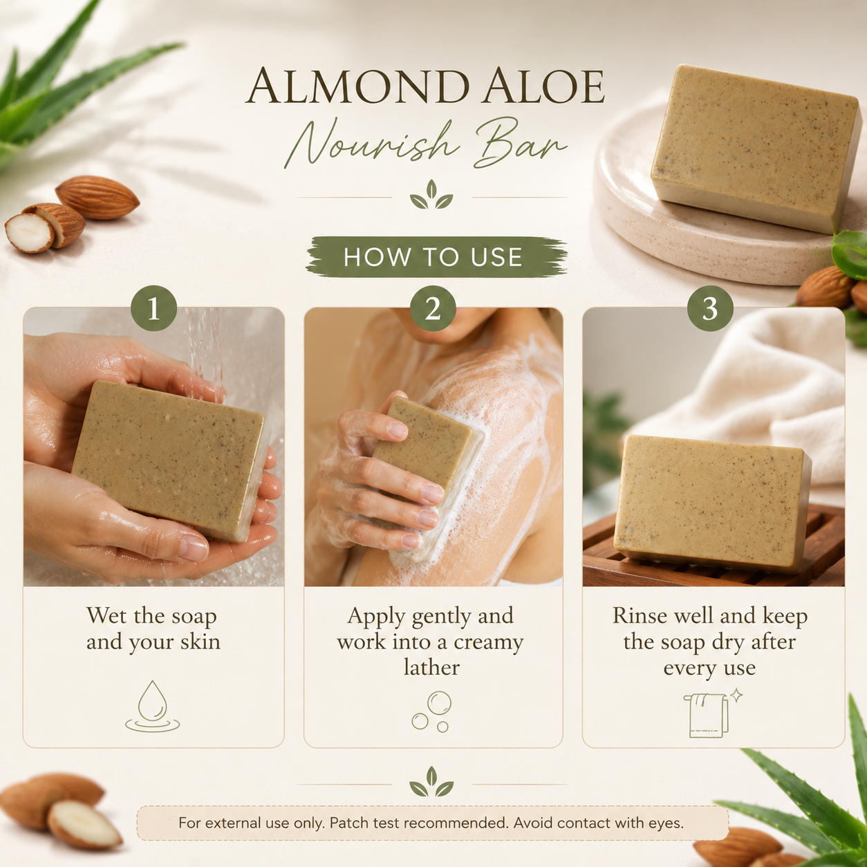 Almond Aloe Nourish Bar