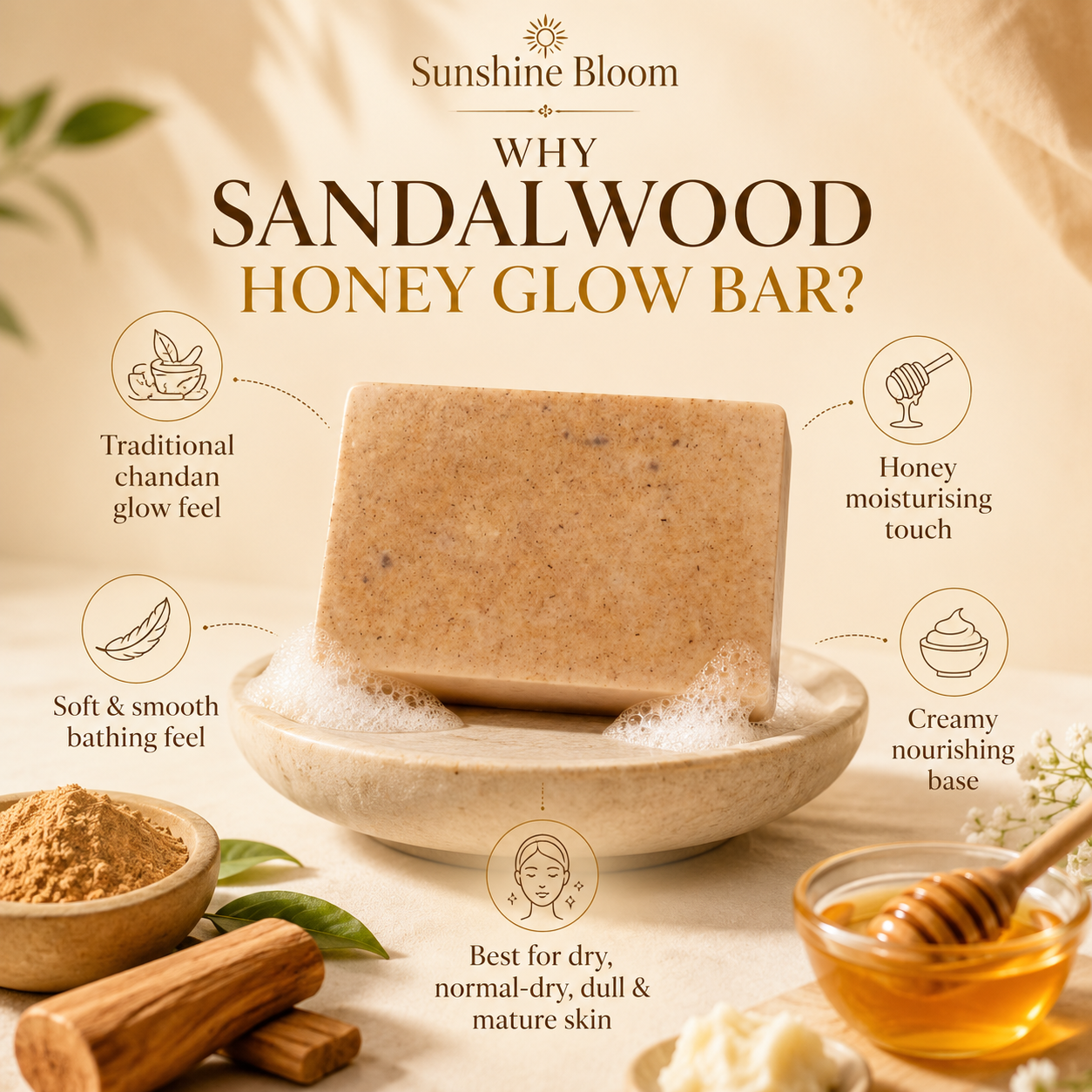 Sandalwood Honey Glow Bar