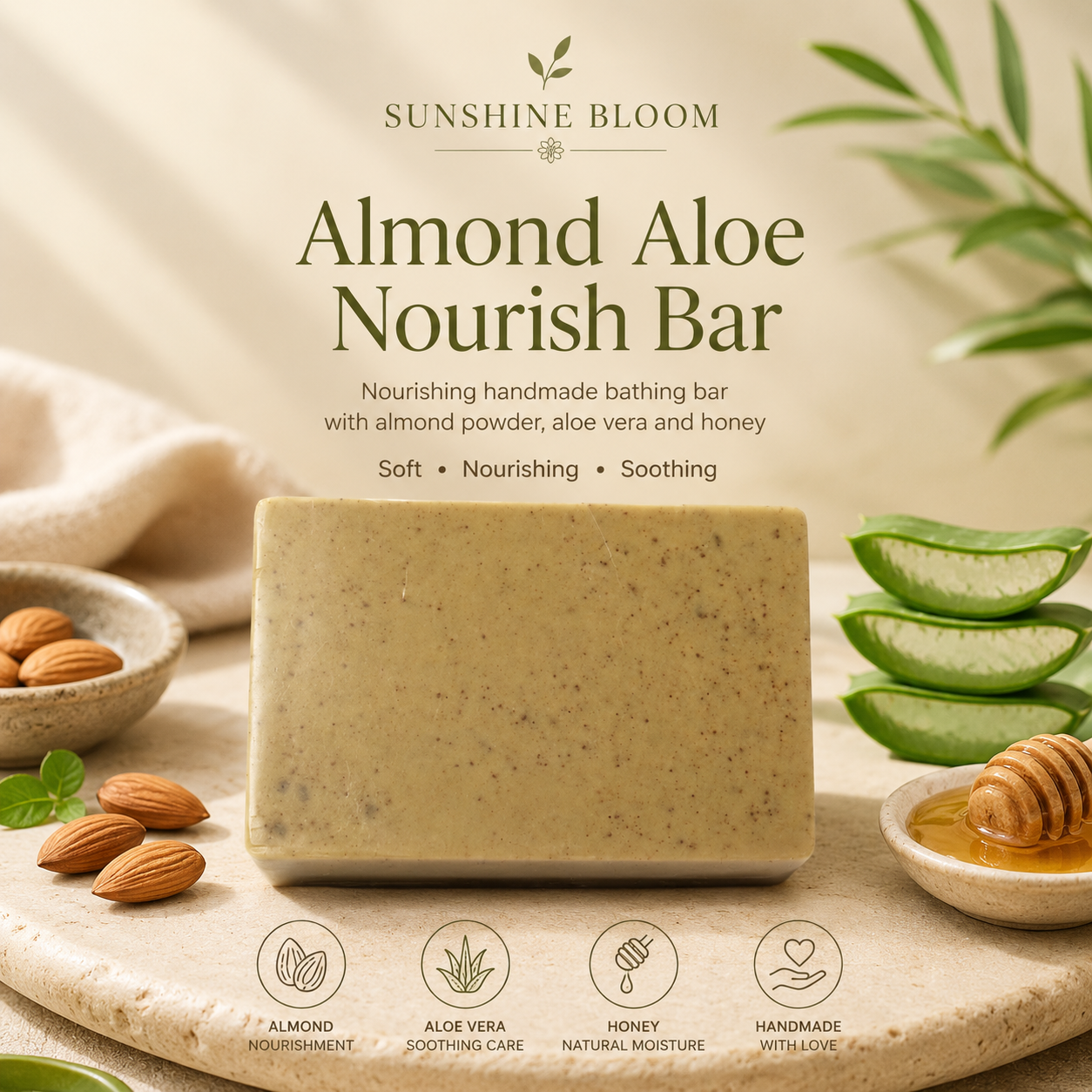 Almond Aloe Nourish Bar
